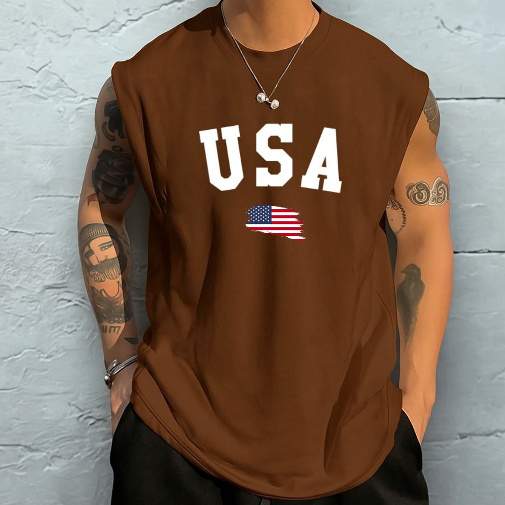Regata Camiseta De Algodão Premium Usa Moda Streetwear