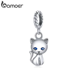 Bamoer Bead Cat Pingente DIY Pulseira Colar Acessórios Para Presentes Femininos