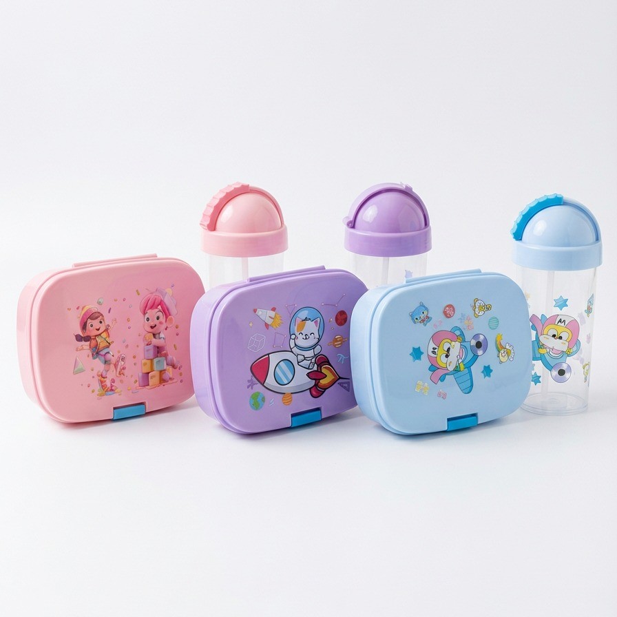 Kit Marmita Garrafa Pote Infantil Multiuso  Portátil Lancheiras  Escola em Oferta na Shopee