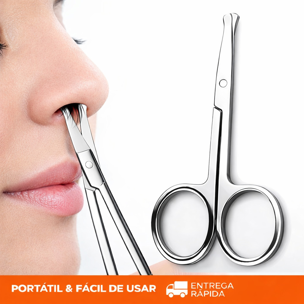 Tesoura De Ponta Redonda Pêlos De Nariz Sobrancelha Cabelo em Oferta na Shopee