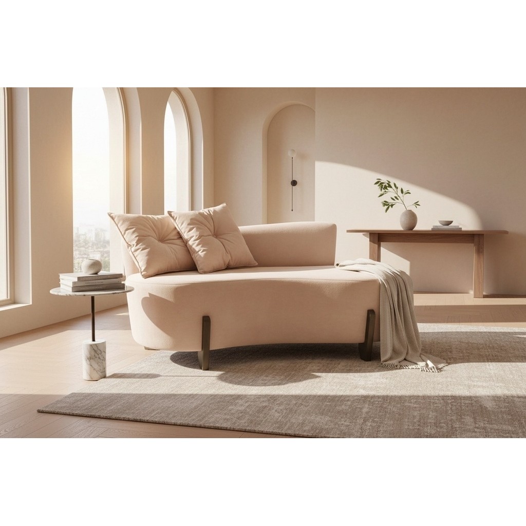 Namoradeira Sofá Feijão Luna 130cm Orgânica Suede