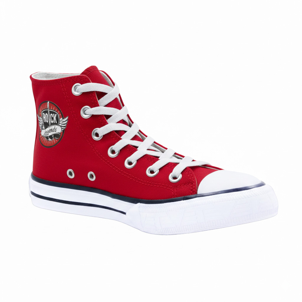 Tênis Authentic Plumax Legends Kids Lona Cano Alto Vermelho