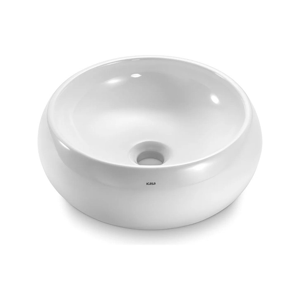 Cuba Apoio Pia Lavabo Louça Redonda Ica6 Branca 36cm Icasa