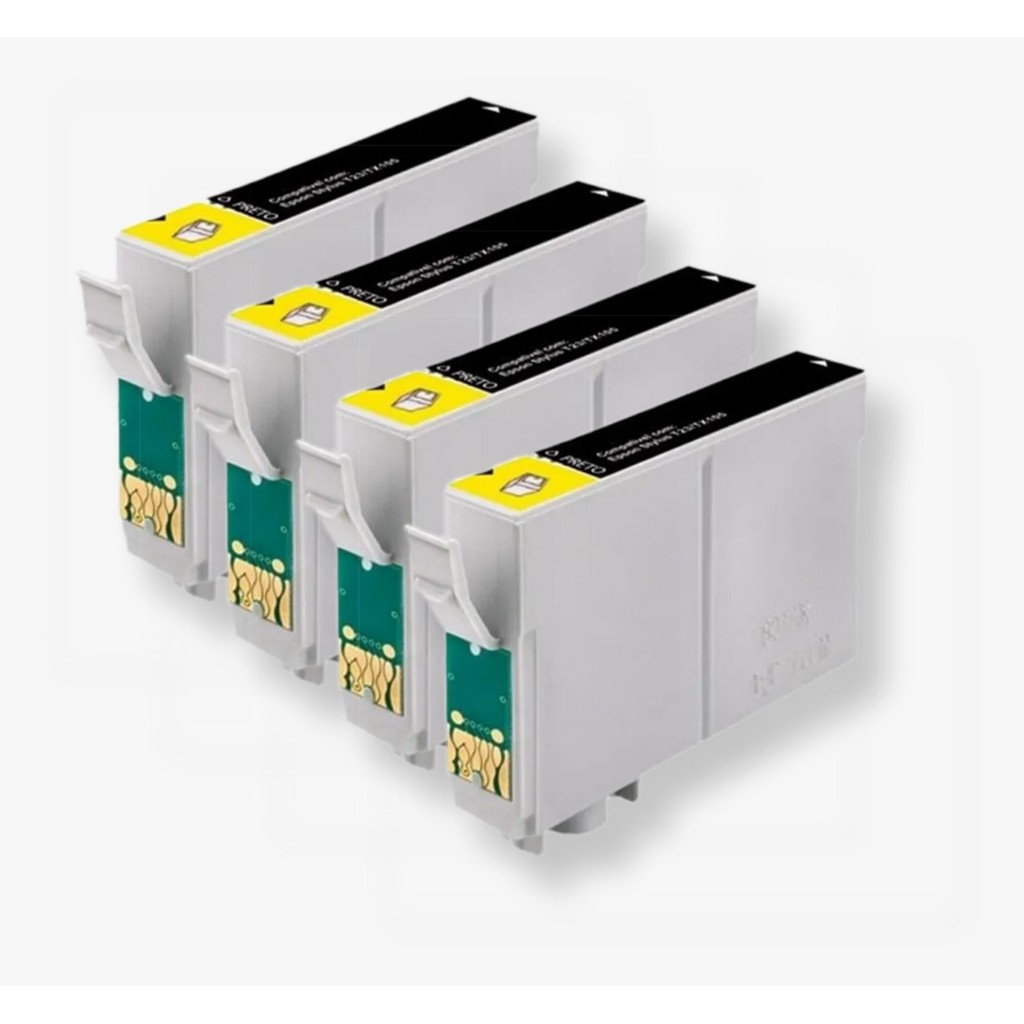 Kit 4 Cartucho de Tinta Preto Compativel com Epson 73120 731 73N para C79 TX210 TX410 TX300F TX209 CX5900 CX7300
