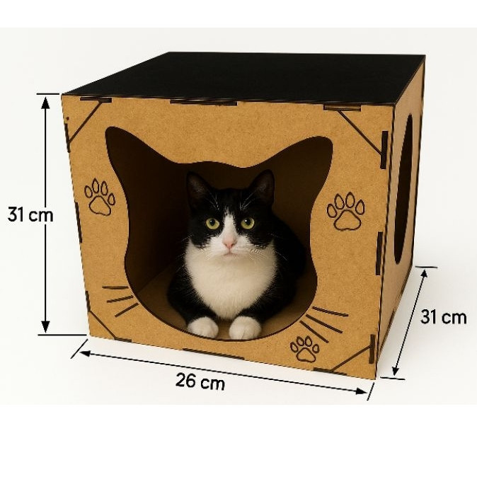 Casinha para Gato em MDF – Toca Nicho Caminha Pet | Cama Confortável e Decorativa
