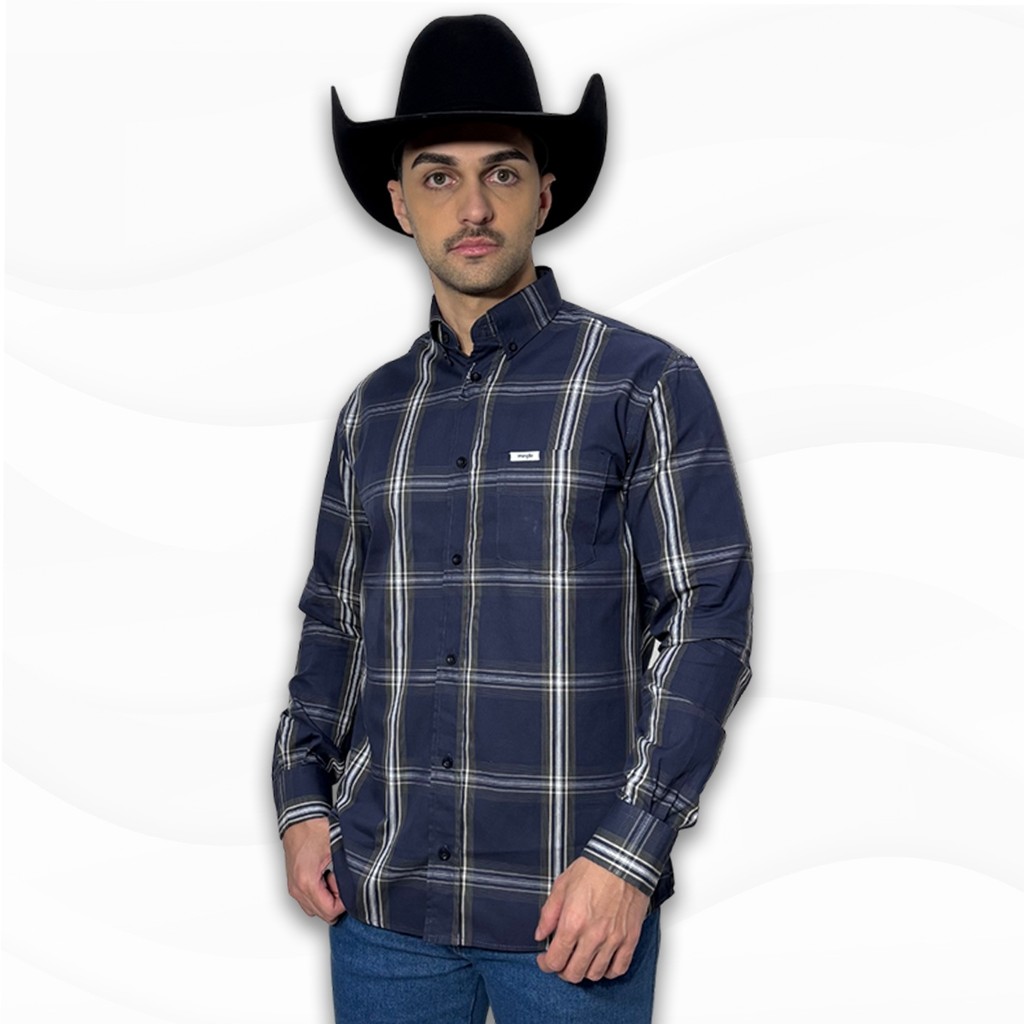 Camisa Xadrez Wrangler Manga Longa Original Rodeo New
