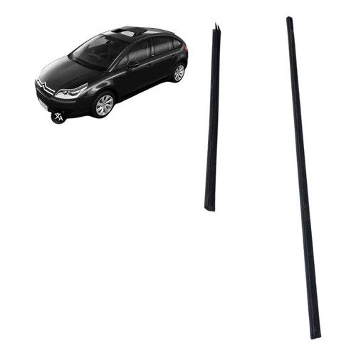 Borrachas Vidro Porta Dianteira Esquerda Citroen C4 2.0 2012 Preto