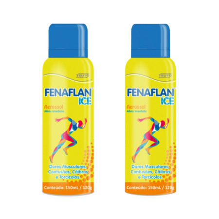 Kit c/2 Fenaflan Ice Aerossol 150ml Teuto Alívio Muscular e Refrescante Original em Oferta na Shopee