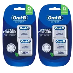 Kit 4 Un Fio Dental Oral-b Expert Limpeza Profunda 25m Cd