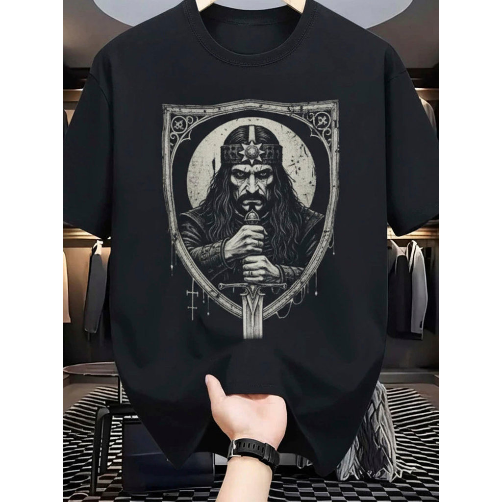Camiseta Masculina Streetwear Drácula Histórico Estampada Lançamento Camiseta 100% Algodão Camisetão - Excelencia