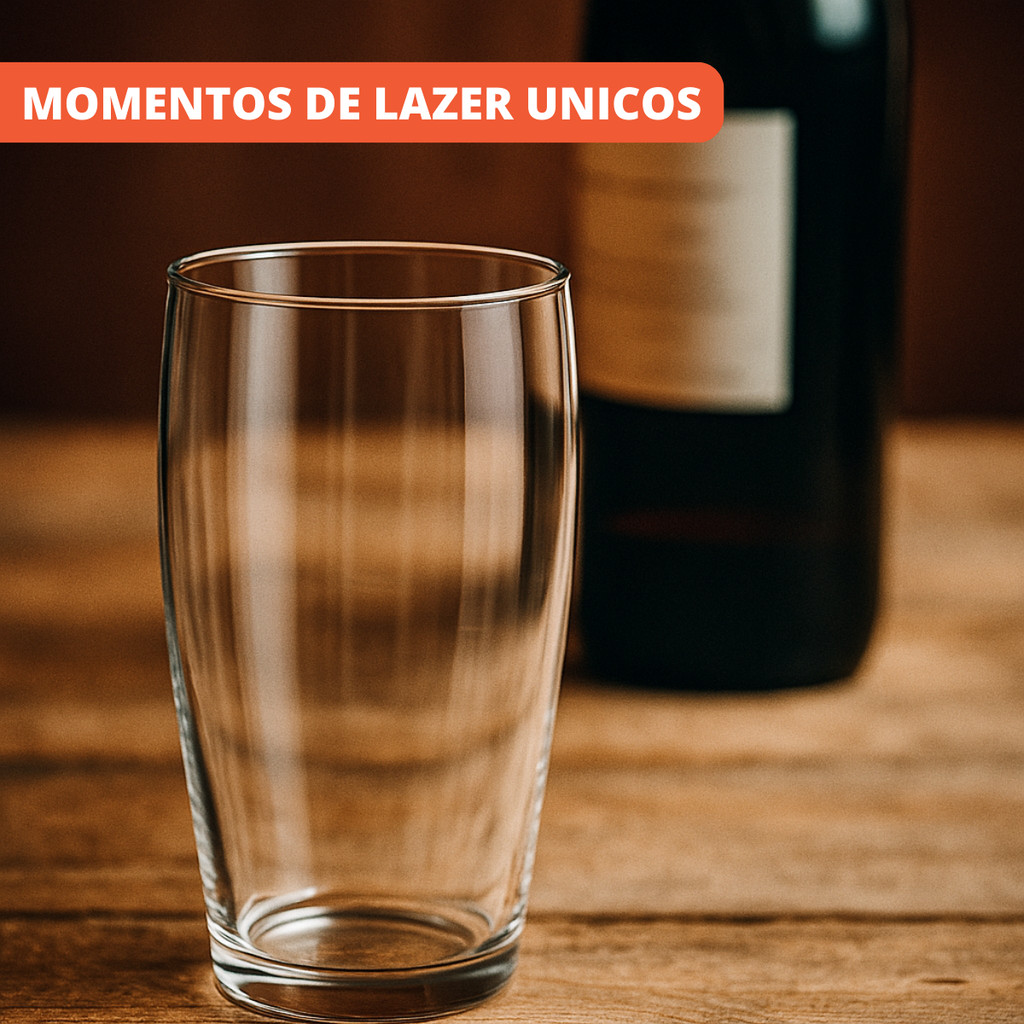 Jogo de Copos Oca 300ml com 06 Vidro suco bebidas agua cozinha mesa drink bar restaurante