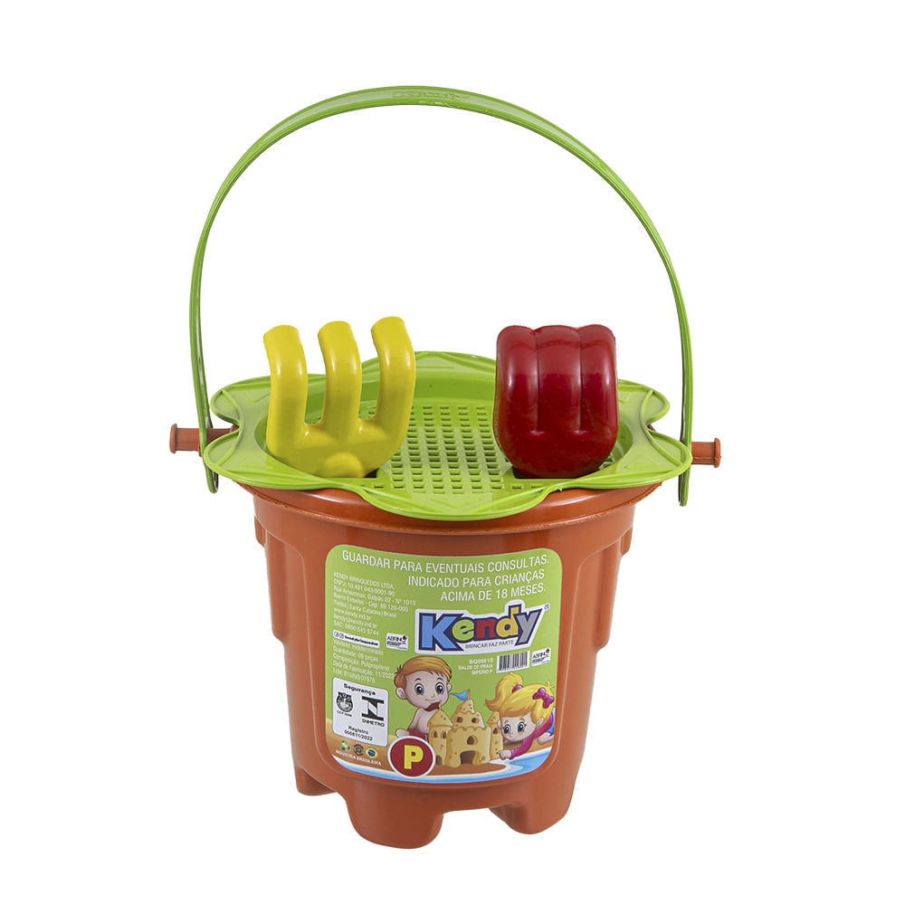 Balde de Praia Império Kendy Tamanho P com 8 Peças em Oferta na Shopee