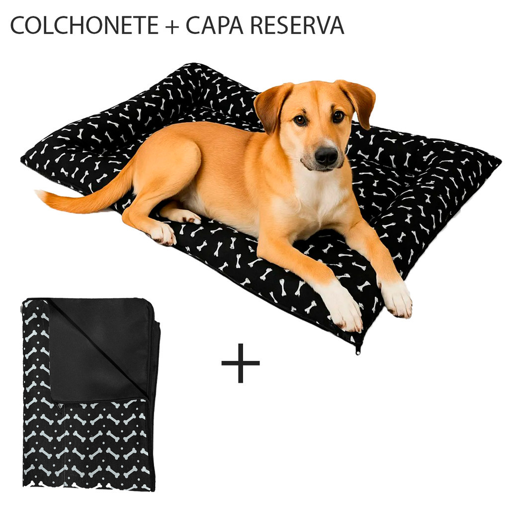Cama Para Cachorro Grande + Capa Reserva 95x65cm Cama Pet Colchonete Para Cachor