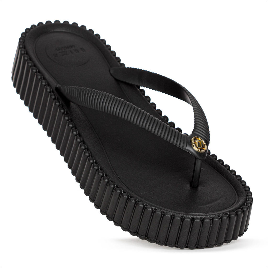 Sandália Brizza Arezzo Flatform Flip Flop Bali Preto - Feminino
