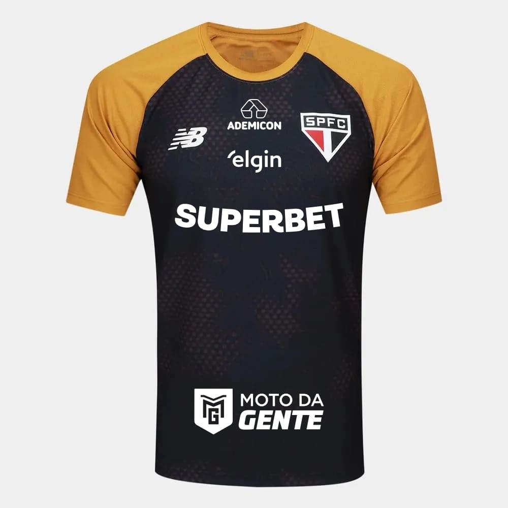 Camisa São Paulo Treino New Balance 26/27 C/Patrocínio Preto/Amarelo