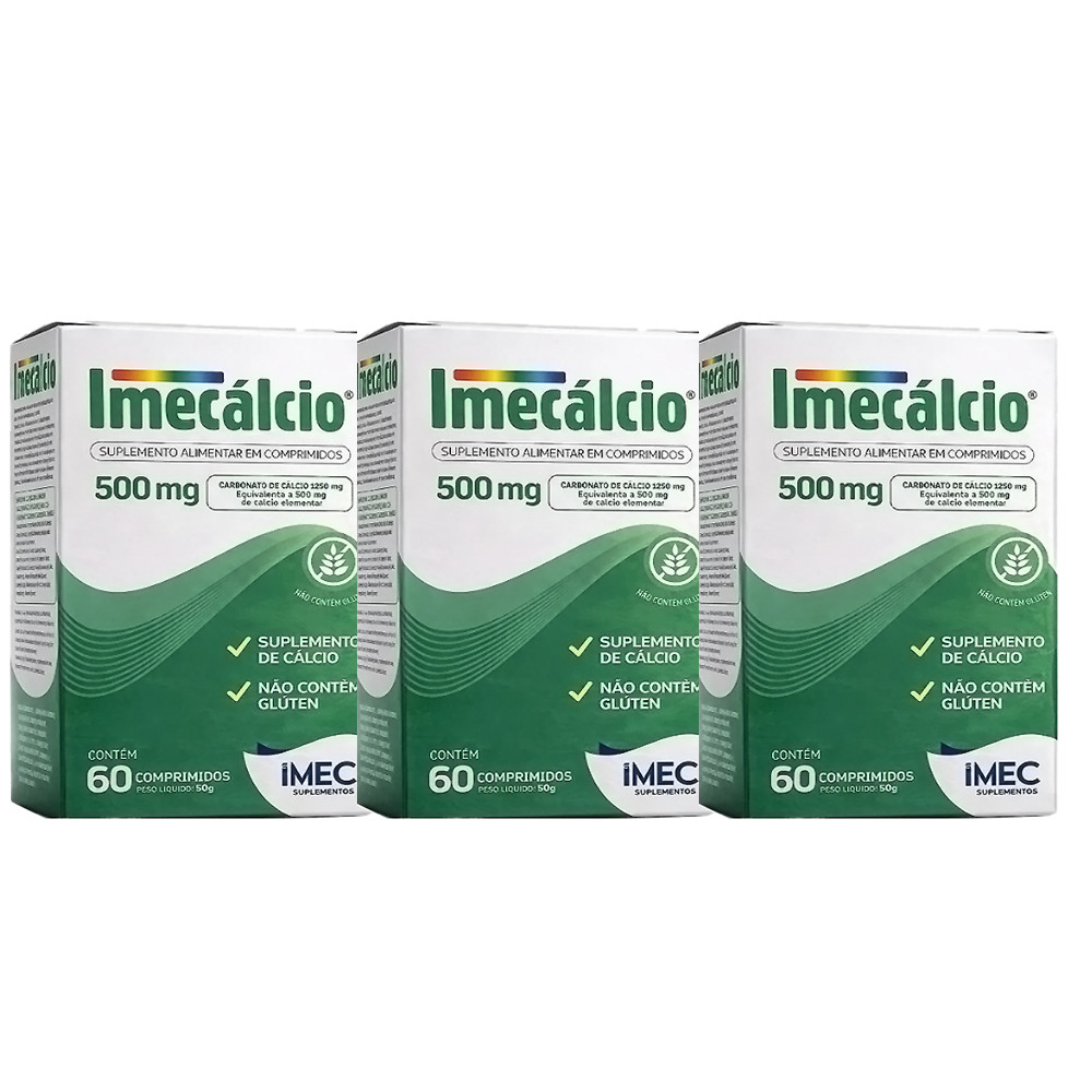 Kit C/3 Imecálcio 1250mg C/60 Cápsulas - Nutivit em Oferta na Shopee