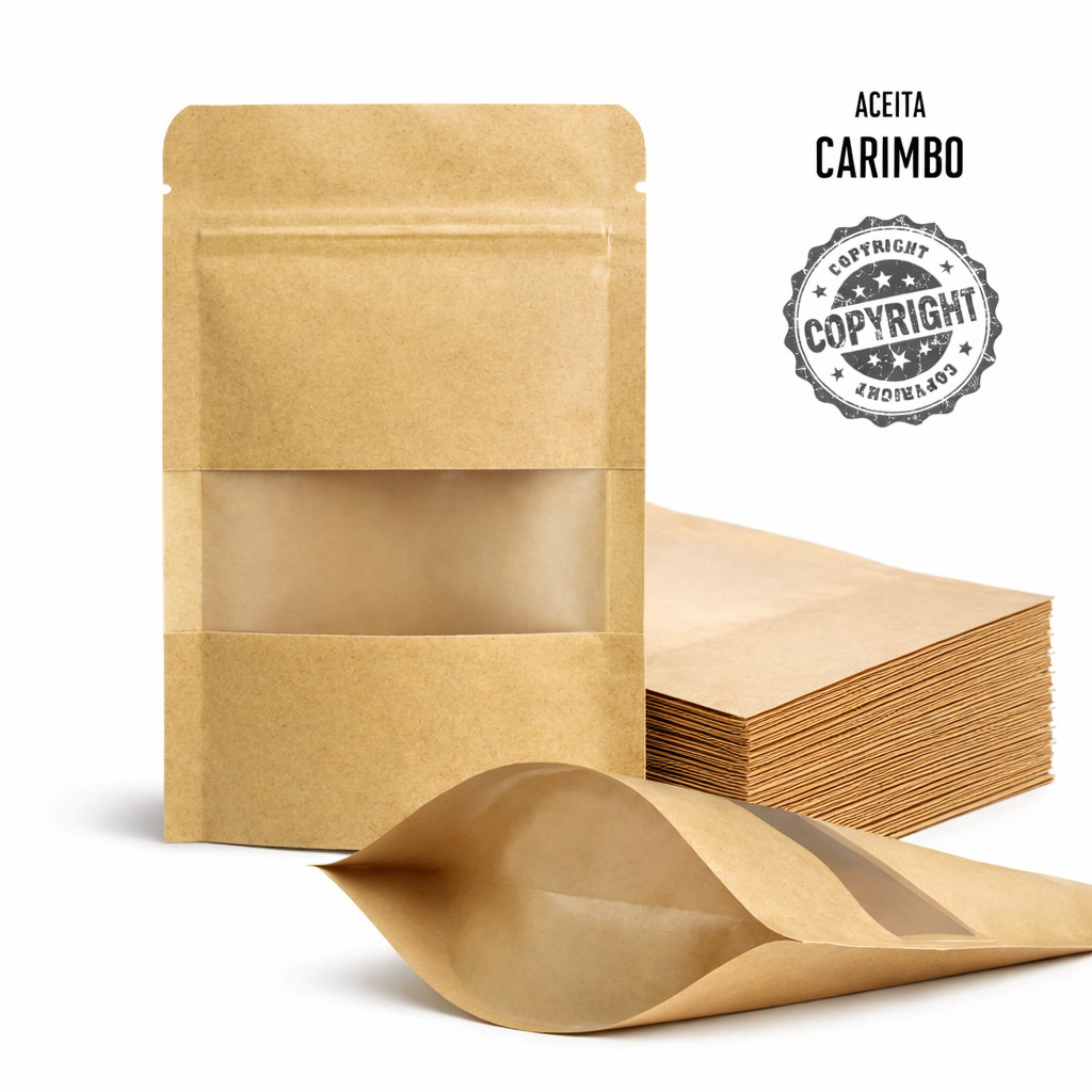 Saco Stand Up Pouch Kraft Fosco C/ Visor Escolha O Tamanho kit em Oferta na Shopee