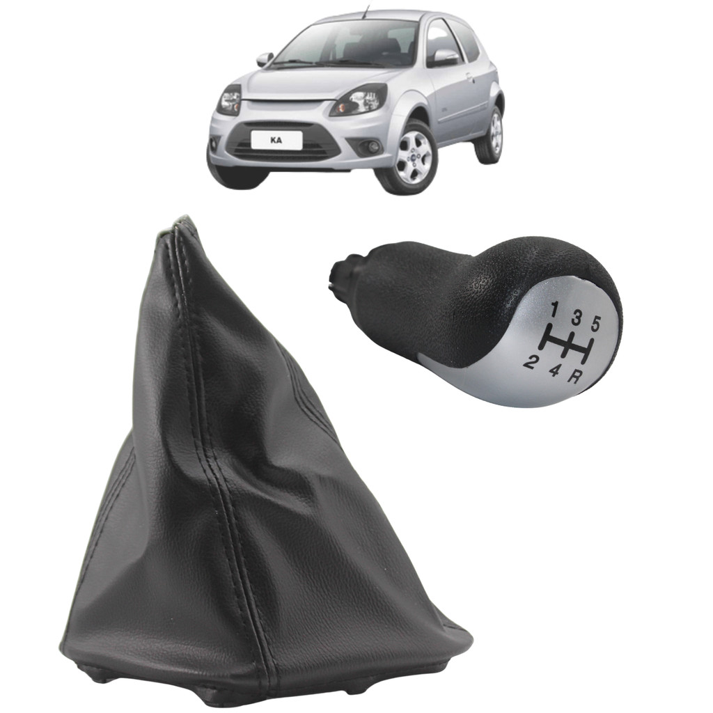 Kit Coifa Cambio + Bola Manopla Ford Ka 2008 2009 2010 Até 2013