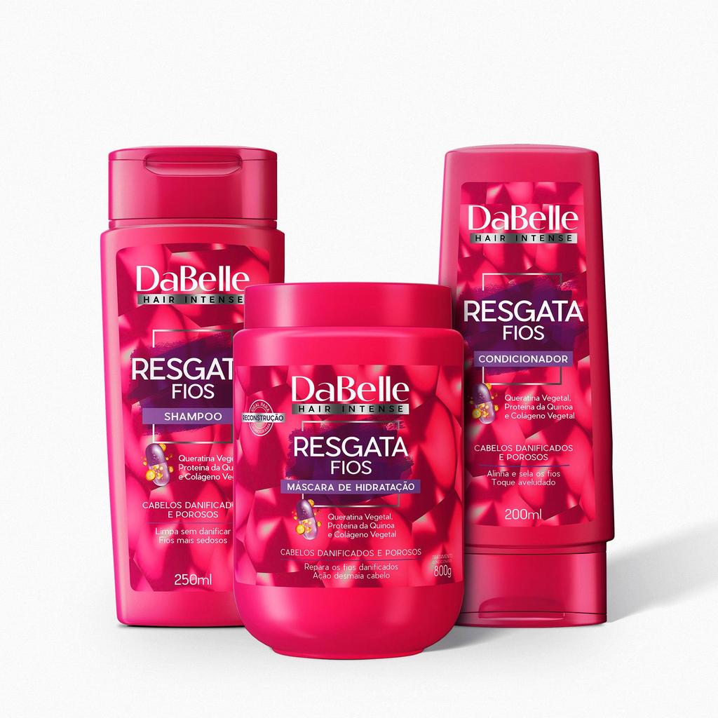 Kit DaBelle Hair Intense Resgata Fios Shampoo + Condicionador + Máscara 800g (3 produtos) em Oferta na Shopee