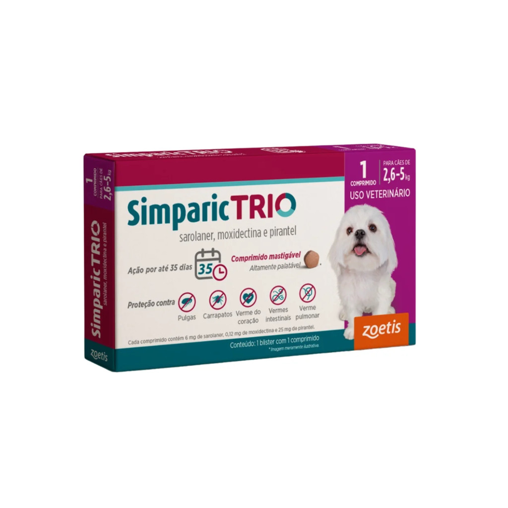 Simparic Trio 6mg (2,6 a 5kg ) 1 Comprimidos