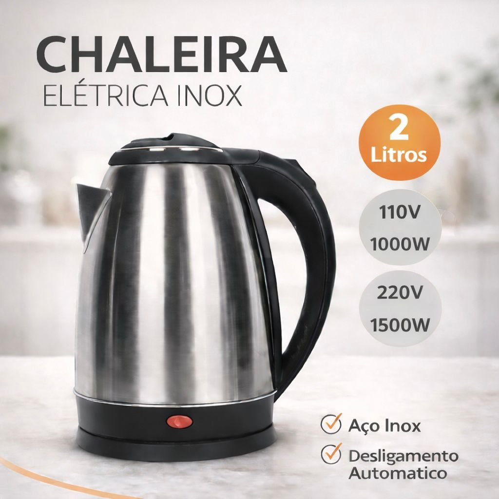Chaleira Elétrica Térmica Startools 2L 110 e 220v