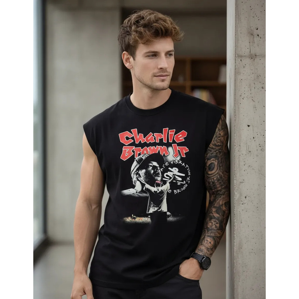 Camiseta Regata Oversized Rock Chorao Charlie Brown Cavada