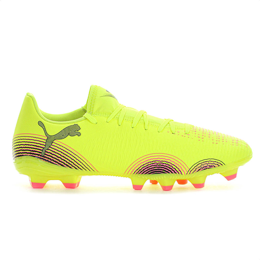 Chuteira Puma Campo Future 8 Play Neymar Jr Amarelo e Rosa  - Juvenil