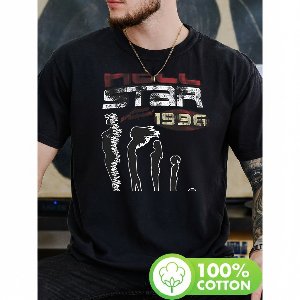 Camiseta Masculina Hell Star 1996 Estampa Feminina Atemporal Moderna Premium Casual Confortáveis