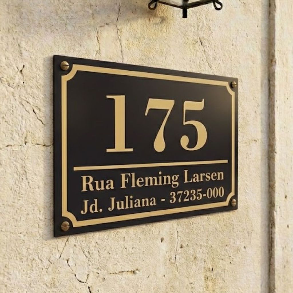 Placa Número Residencial Personalizada Endereço PVC 2mm (30x20cm) c/ Dupla Face em Oferta na Shopee