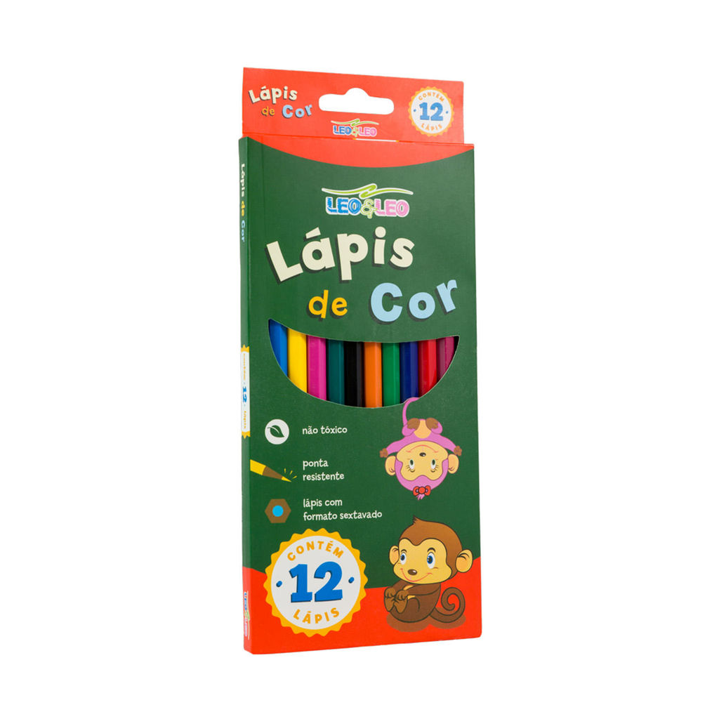Lápis de Cor Leonora Sextavado Flex 12 Cores em Oferta na Shopee