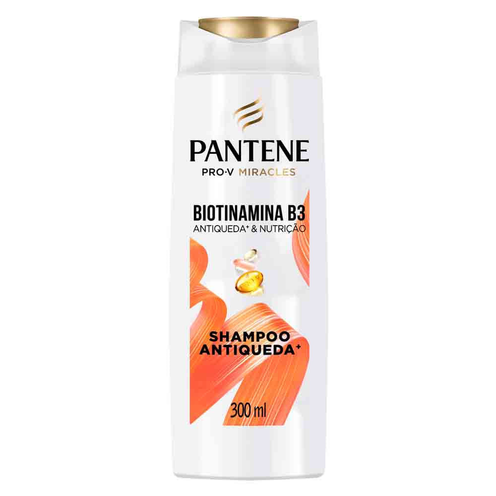 Shampoo Pantene PRO-V Miracles Antiqueda & Nutrição Biotinamina B3 300ml em Oferta na Shopee