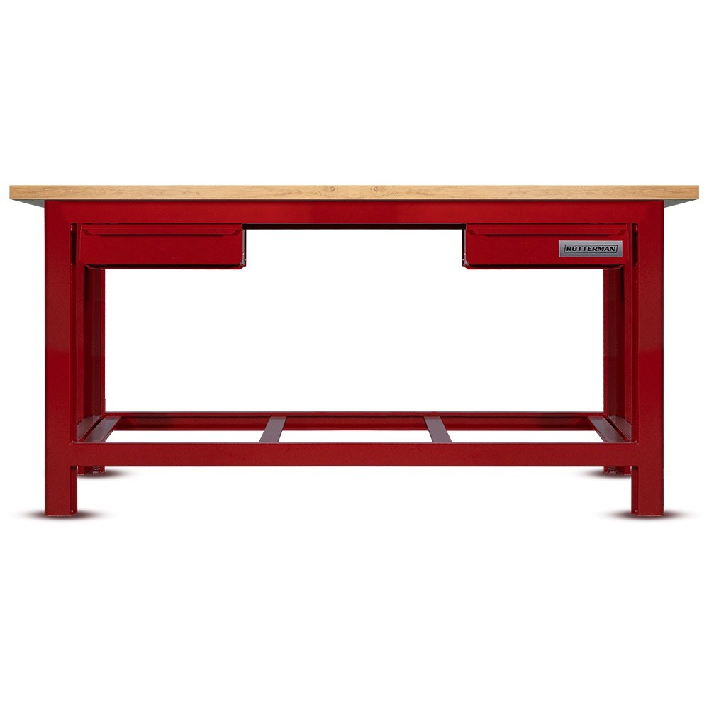 Bancada aberta c/ 2 gavetas e tampo pinus RLL-210 Rotterman em Oferta na Shopee