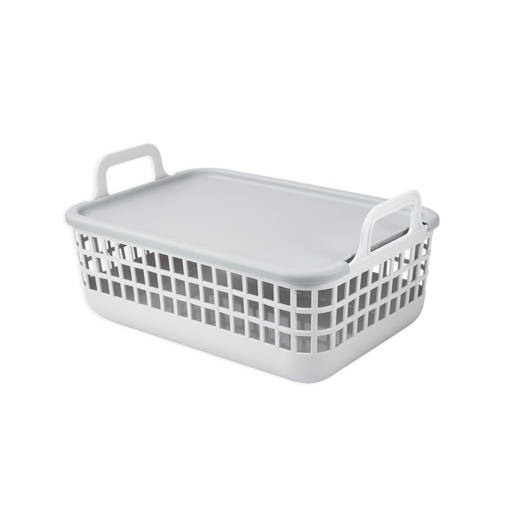 Cesto de Plástico com Tampa Pequeno - Oikos em Oferta na Shopee