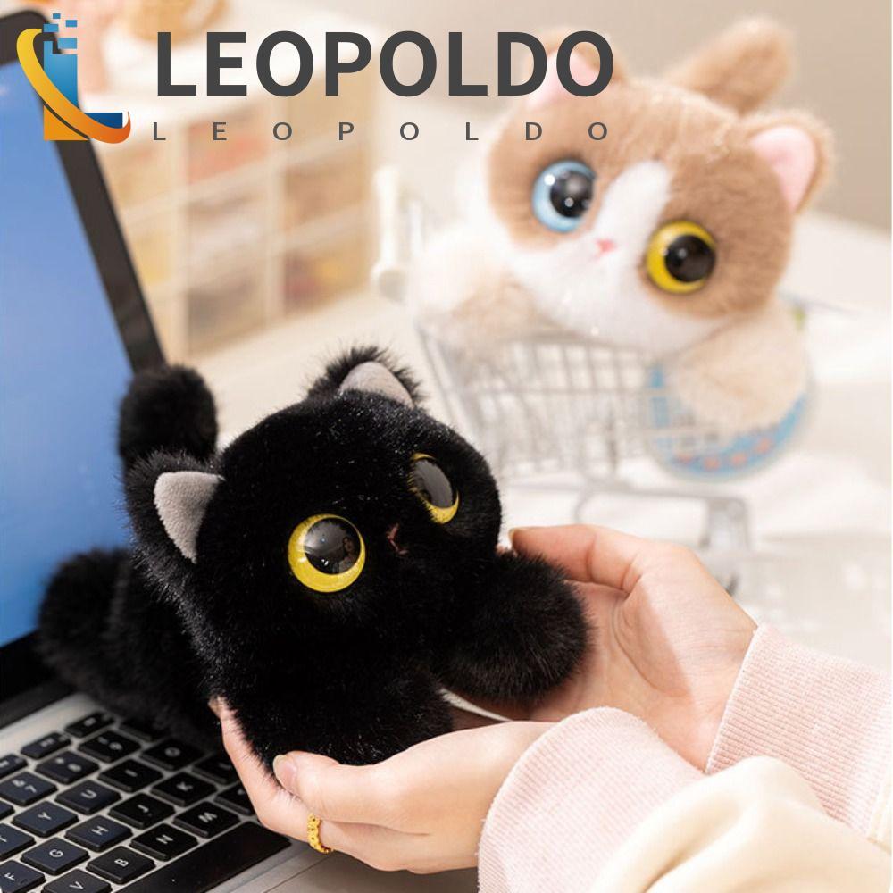 LEOPOLDO Brinquedo De Pelúcia De Gato De Olhos Grandes , Boneca Simulação De Gatinho Realista Fofa , Recheada