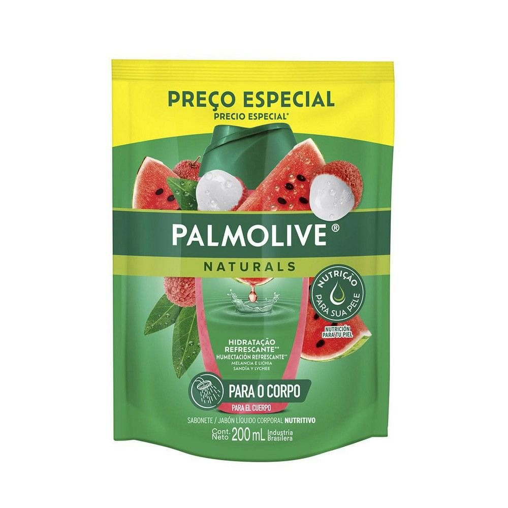 Sabonete Líquido Corporal Palmolive Melancia e Lichia Refil 200ml