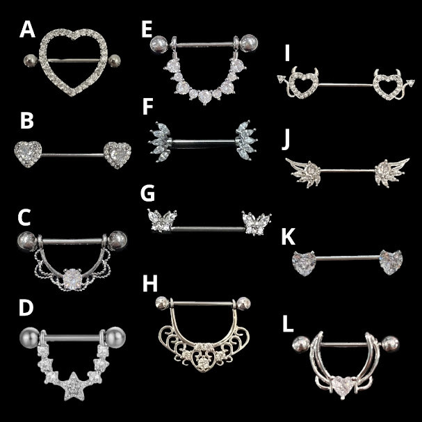 Piercing de Mamilo em Aço Cirúrgico Banhado em Oferta na Shopee