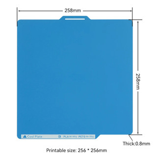 Placa Fria 256x256mm Dupla Face – Chapa de Aço Mola para Bambu Lab X1 P1P A1