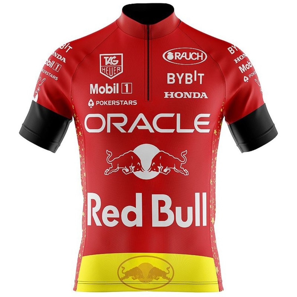 Camiseta Ciclismo Masculina Dryfit Proteção UV Bike MTB Speed Red Bull Vermelha