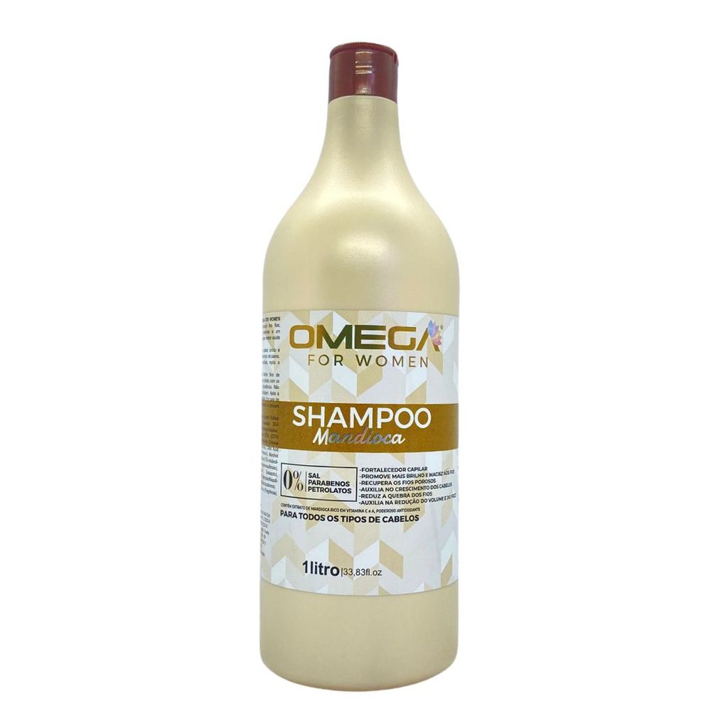 Shampoo Nutrição Profissional Mandioca Sem Sal 1 Litro Omega Hair