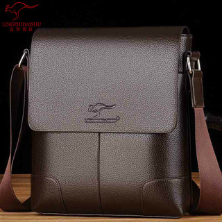 2023 novo estilo canguru bolsa de couro genuíno masculina bolsa de ombro Diagonal bolsa Casual na moda cross-body bolsa 