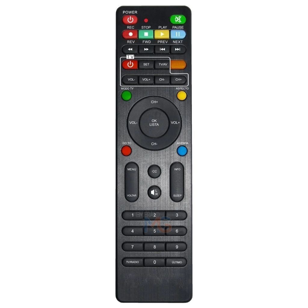 Controle Remoto Compatível com Receptor Century Midia HDTV B1 B2 B3 B4