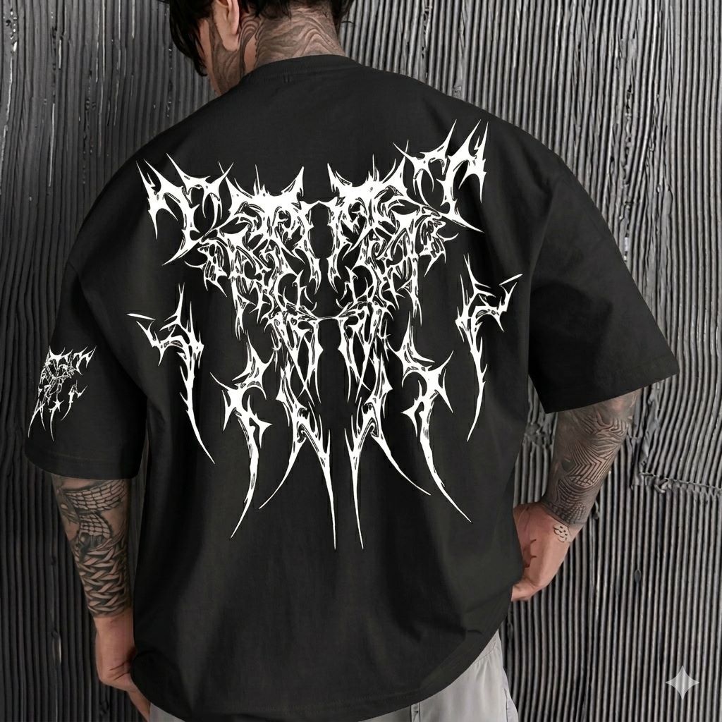 Camiseta Streetwear Masculina – Estampa Dark Gothic Metal Style Moda Gotica Treino Academia