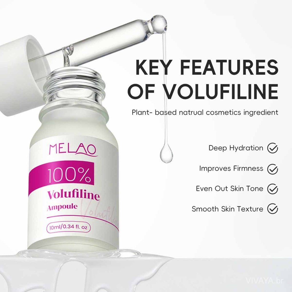Sérum em Ampola Hidratante de Volufilina 10ml para Revenda, Firmador, Iluminador, Reparador e Uniformizador do Tom da Pe