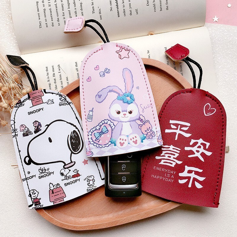 Caso chave do carro caso chave do carro das mulheres dos homens dos desenhos animados bonito criativo casa chave DIY Pul