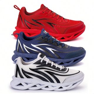 Kit 3 Tenis Masculino Confortável Macio Para Academia Caminhada Corrida Ar livre Academia e fitness Tênis color