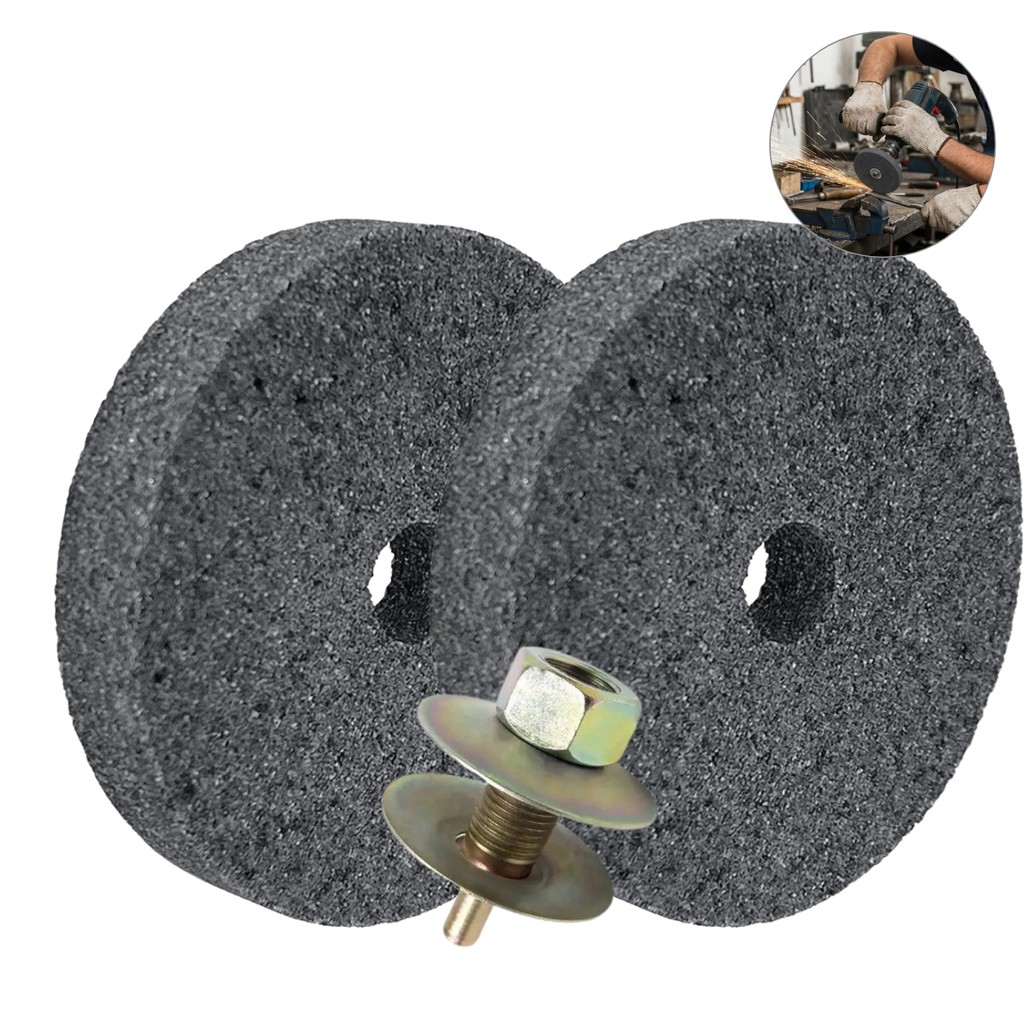 Kit 2 Discos Rebolo Para Furadeira e Esmeril 3 x 1/2 Pol Grão 120 Com Adaptador