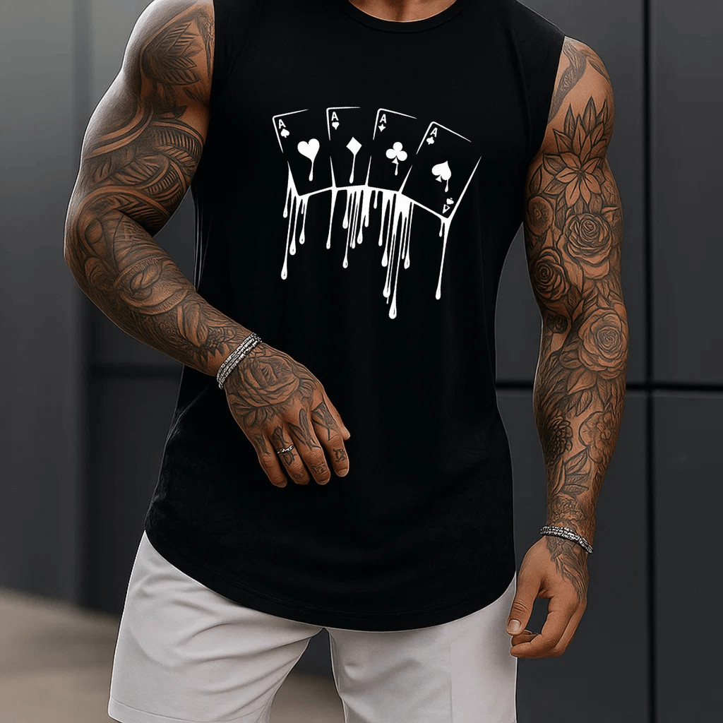 Regata Masculina Academia Algodão 100% Estampada Premium Treino Fitness Casual Streetwear Verão