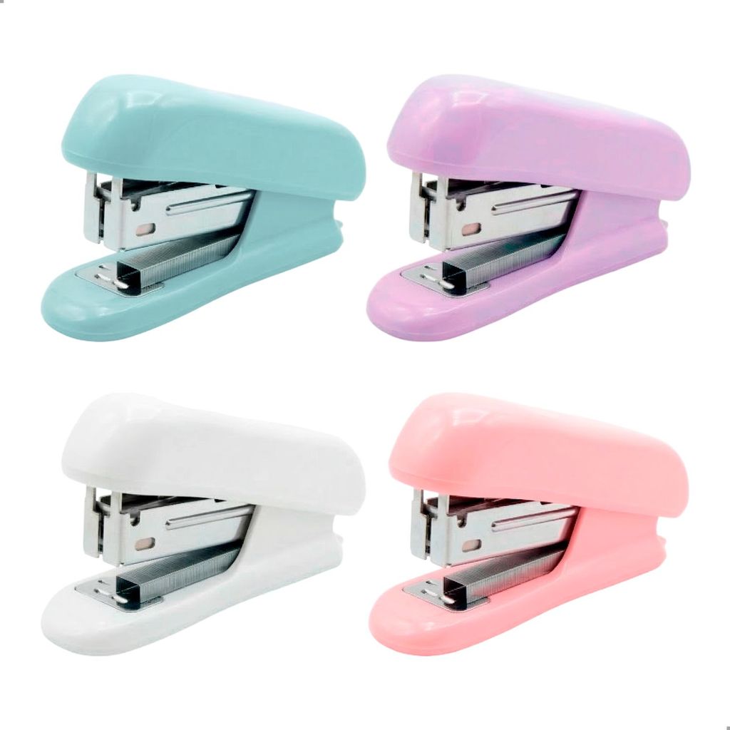 Mini Grampeador E Extrator Portátil Colors +320 Grampos 24/6