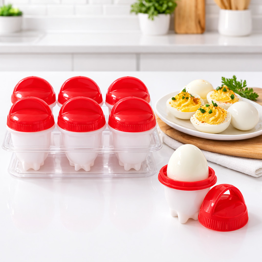 Forma Molde Para Cozinhar Ovos Sem Casca 6 Unidades