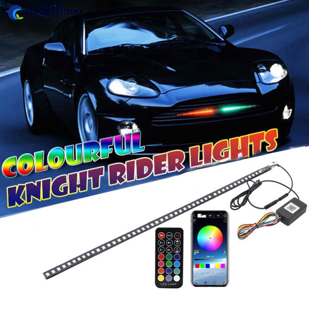 NOBELJIAOO DC 12V Carro LED RGB Luzes Scanner Knight Rider Strobe Flash Light Strip Com Controle Remoto Lâmpadas Decorat